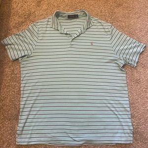 XL Polo Ralph Lauren Polo - light blue, white, and dark blue stripes